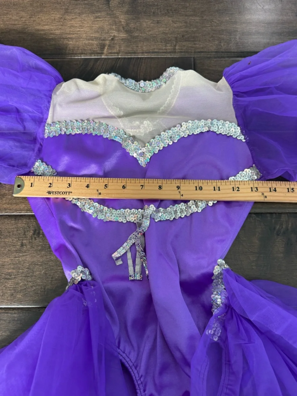 Marvel Cicci Purple Sequin Dance Costume - Puff Sleeve Lyrical/Skating Dress LC